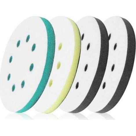 4 Pièces Tampon de Ponçage Souple 125mm Tampon d'Interface Ponceuse, Plateau de Poncage 8 Trous Tampon Interface en Éponge en Mousse Patin de Remplacement pour Ponceuse (1/5)