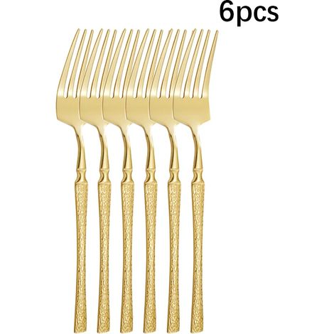 Ensemble de couverts en acier inoxydable en forme de taille (6 fourchettes). (1/5)