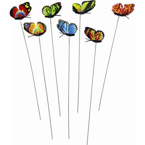 Tige d'insertion de 7 cm, simulation de papillon, arrangement floral de jardinage, ornements décoratifs de papillon de forêt (50 pièces)