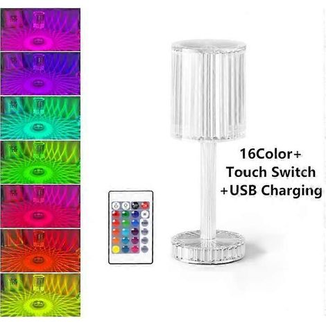 Wiederaufladbare LED-Tischleuchte aus Acrylkristall über USB, ideales Nachtlicht für Bars, Hotels, Restaurants, romantische Atmosphären und Schlafzimmer. (1/5)