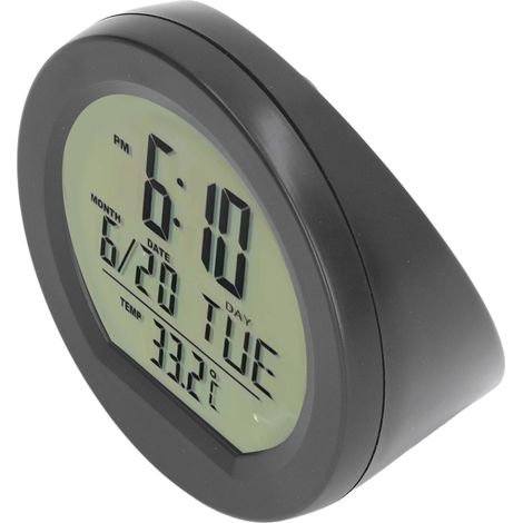 Horloge de tableau de bord numérique pour voiture, mini thermomètre numérique automatique à énergie solaire, avec température intégrée. (1/5)