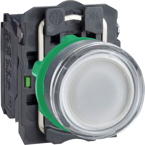 Harmony bt-pous lumineux blanc Ø22 - impulsion - 24V - 1O+1F - XB5AW31B5