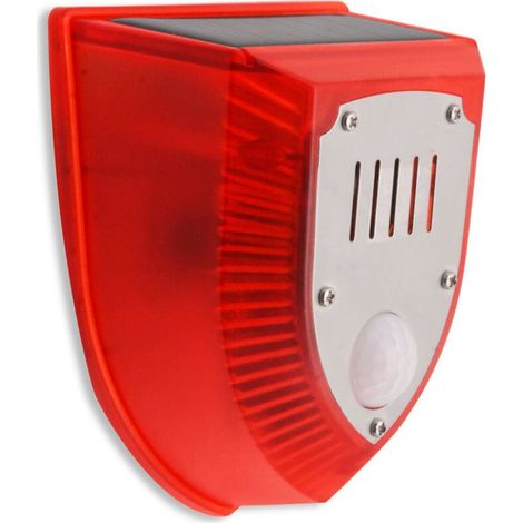 Solarbetriebene Alarmanlage mit Bewegungsmelder, Außenwarnalarm, 120 dB Lautstärke, Sicherheitsblitzlicht, regensicher, Tag- und Nachtmodus für Haus, Villa, Garten, Bauernhof und Abstellraum (1/5)