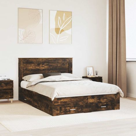 Bettgestell mit Schubladen mit Kopfteil Holzwerkstoff (1/5)