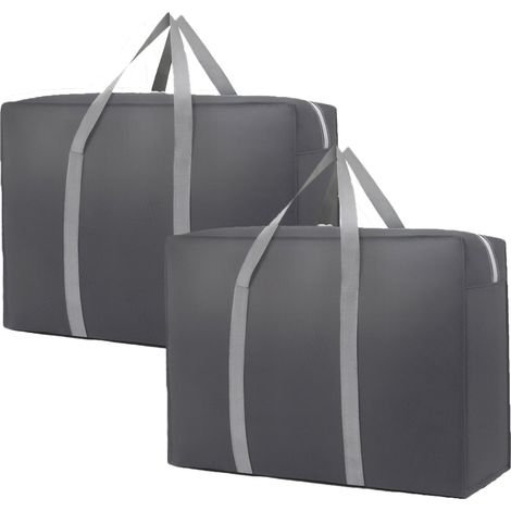 Sac De Rangement Non Tissé - 80 X 55 X 25 Cm - Pour Vêtements Couvertures Et Saisons - Pliable Avec Poignées Et Fermeture Éclair - 1 Pièce