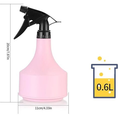 MINKUROW Kunststoff-Sprühflaschen, leere Sprühflasche, wiederbefüllbare Pump-Wasserzerstäuber, Sprüher für Pflanzen, Garten, Küche, drinnen – Pink 500 ml