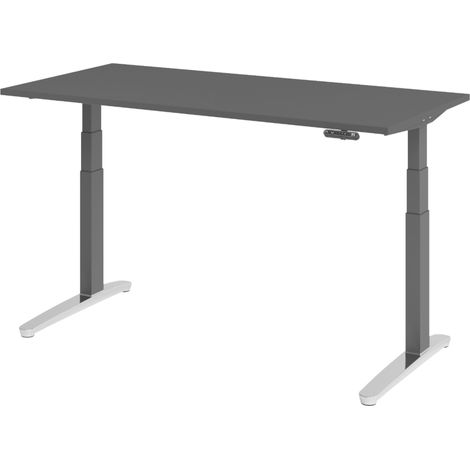 bümö Schreibtisch elektrisch XBHM Rechteck: 160 x 80 cm  Graphit (1/5)