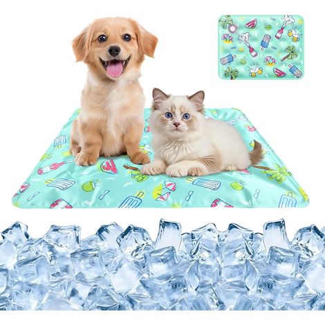Tapis Rafraîchissant pour Petit Chien et Chat, Coussin de Refroidissement à Eau avec Effet Gel, Anti-Chaleur Été, Imperméable, Facile à Nettoyer (1/5)
