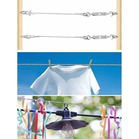 Câble inox 3mm - - 50M - Serre-câbles inclus - Manchons en aluminium - Cosses acier inox - Revêtement PVC (1/4)