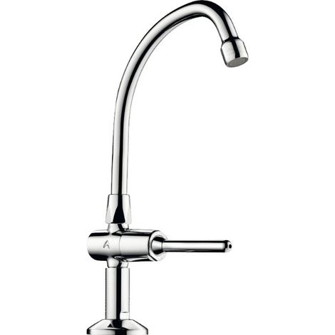 Delabie – Vanne à décharge automatique TEMPOSTOP G1/2B – Col de cygne pivotant L200mm – Débit réglable 3 l/min – Fixation par contre-écrou (1/3)