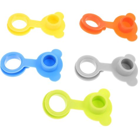 5 bouchons trop-plein, silicone, attrape-cheveux, pour baignoire (1/5)
