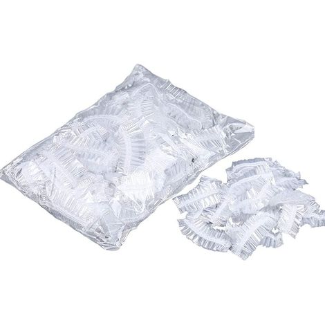 Lot de 100 protections auditives Couvre-Oreilles Couvre Plastique transparentes et étanches, Étanche Protection Oreille Cache-Oreilles Élastique, pour teinture de cheveux, douche, bain, spa (1/5)