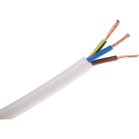 Câble d'alimentation RS PRO 2x0,75 mm² Blanc, Retardant à la flamme, 100m ( Prix pour Bobine de 100 Mètres )