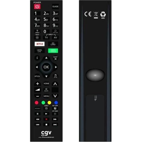 Telecomando di ricambio - CGV - FIDELIO Panasonic - Per televisori Panasonic - Senza programmazione - Pronto all'uso