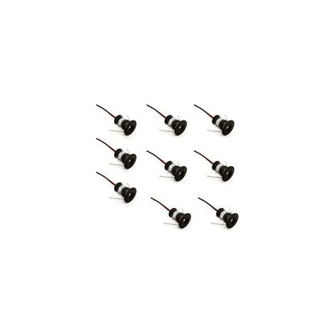 schwarzes Set mit 9 Mini-LED-Strahlern 12 V 1 W in der Decke eingelassen für Küche, Treppenhaus, Schrank, Flur, DIY-Beleuchtung, Warmweiß, Kaltweiß, Fenster, Kleiderschrank, kleine Decke, IP65, 3000 K (1/3)
