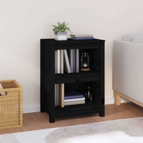 Bibliothèque noire 50 x 35 x 68 cm en bois de pin massif - PANGIVO (1/5)