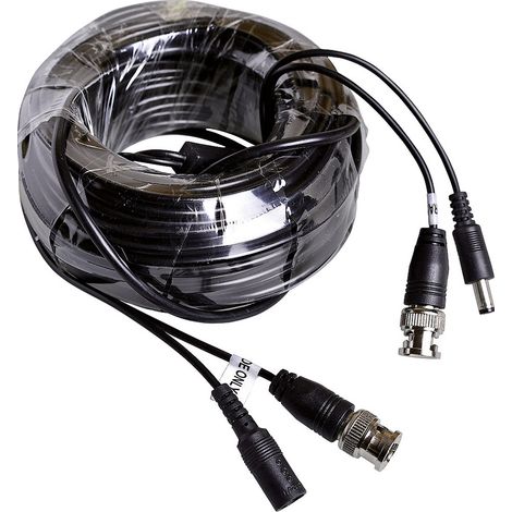 m-e modern-electronics 55323 Kamera, Video, Strom Verbindungskabel  30.00 m Schwarz
