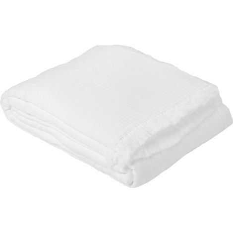 Dessus de lit gaze de coton Blanc 180x250 cm