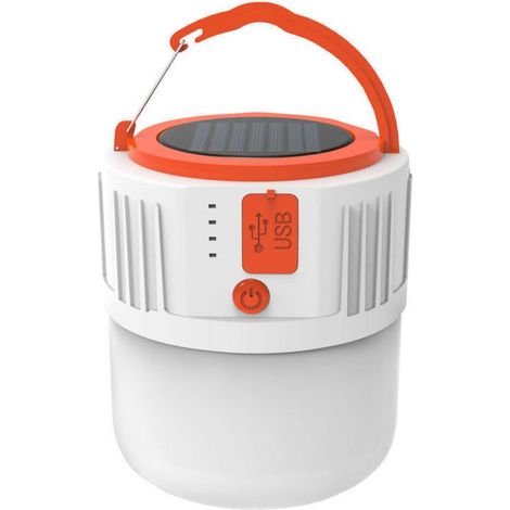 Lampe solaire LED V65, lanterne boule rechargeable USB pour le camping, lampe de tente portable d'urgence pour la randonnée (1 pièce) (1/5)