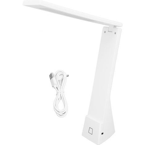 Ortviai Lampe de Bureau Pliable avec Commande Tactile, Charge USB, 3 Modes d’Éclairage et Réglage d’Intensité – Blanc