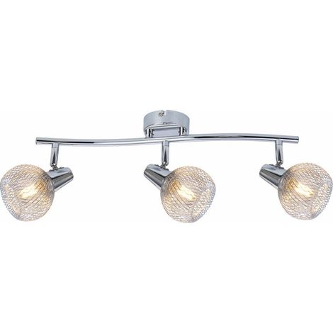 Plafonnier Loretto Reality chrome 3 lumières grille E14