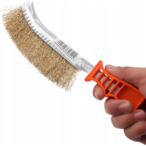 SPAZZOLA MANUALE IN FILO DI OTTONE PER LA PULIZIA circa 24 cm