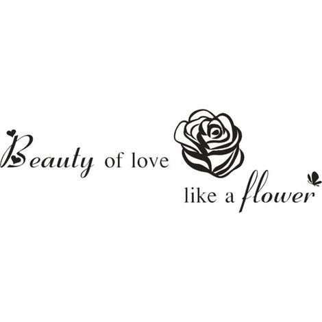 „Die Schönheit der Liebe wie eine Blume“ – Wandtattoo-Aufkleber für Wohnzimmer, Schlafzimmer und Zuhause (1/5)
