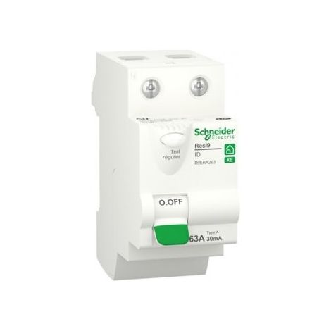 Interruttore differenziale resi9 2p 63a 30ma tipo A a innesto xe