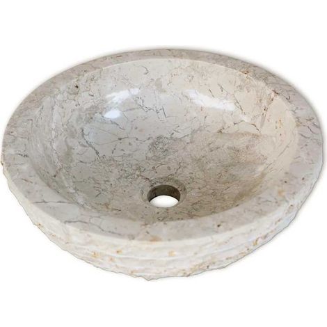 Vasque en marbre crème 40 cm (1/5)