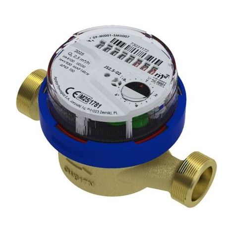 Medidor de agua fría JS, tipo JS-02, instalación por caudal, DN15 (1/2"), Q3=1,6 m3/h