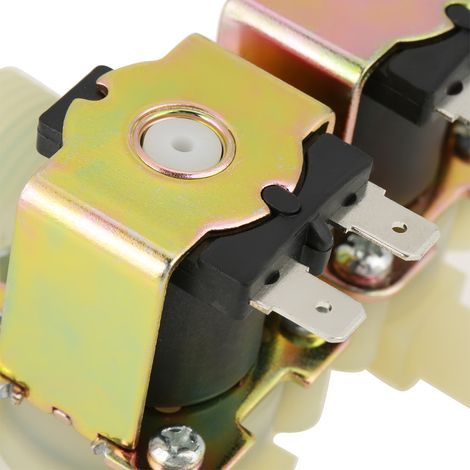 Électrovanne d'arrivée d'eau 12V CC DN20 G3/4 à deux têtes normalement fermée pour machine à laver (1/5)