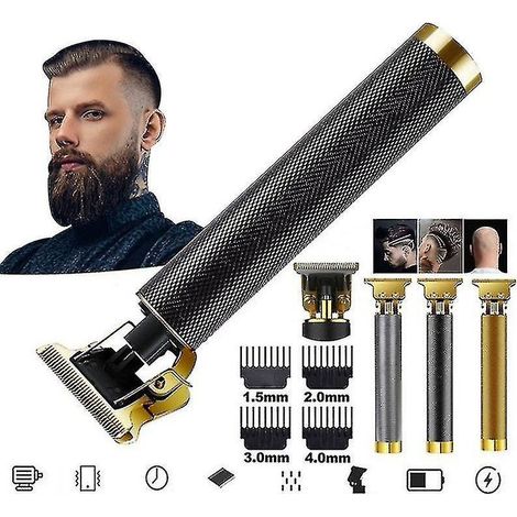 Tondeuse à cheveux électrique pour homme, rasoir électrique argenté (1/5)