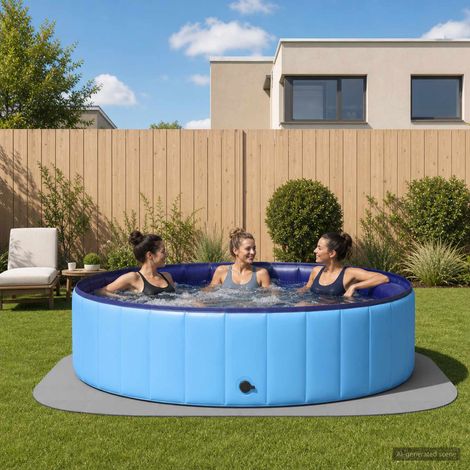 vidaXL Tapete para piscina 36 uds. Ø 350 cm Redondo Espuma EVA Gris (1/5)