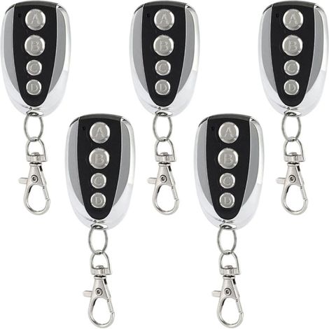 5 X Émetteur à Main 433 MHz Porte de Garage Télécommande, Compatible avec Les Modèles Nice Flor-S, DITEC, V2/Réglage Facile/4 Canaux