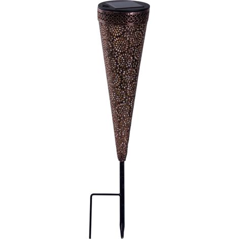 Solarleuchte Steckleuchte Erdspieß Balkonlampe IP44 Akku braun LED H 40 cm