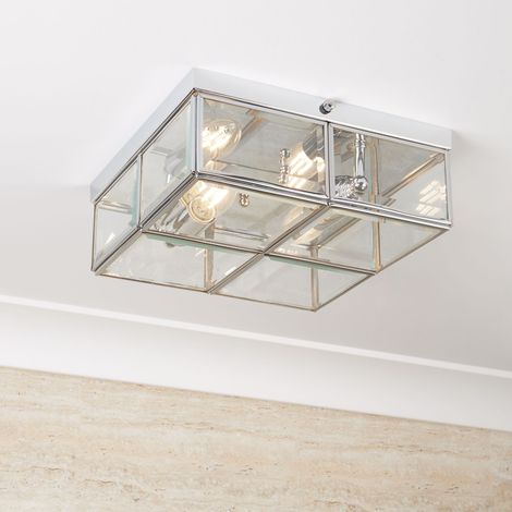 Searchlight Flush - Filo a soffitto 2 luci Cromo, attacco E14 (1/5)