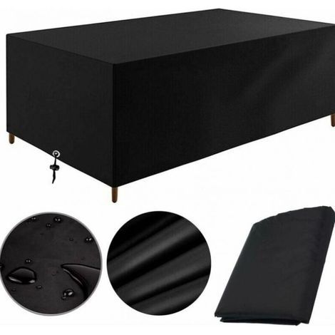 JSSEVN - Garden Furniture Cover 213X132X74CM Protective Tarpaulin for Garden Tables and Outdoor Furniture - Waterproof, Windproof, UV-Resistant, Cold-Resistant Oxford Fabric Furniture Cover (1/5)