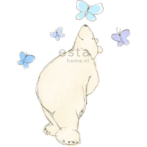papier peint panoramique ours beige, bleu et violet  - ESTAhome (1/5)