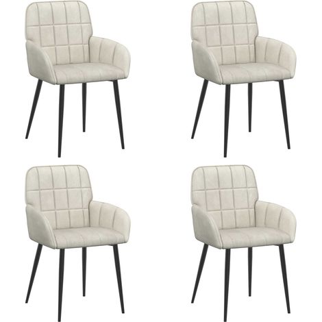 Sillas de comedor 4 pcs Terciopelo Crema 57 x 50 x 85 cm vidaXL (1/5)