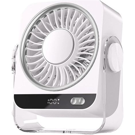 Mini ventilateur portable,semi-conducteur,Interface de type C,5 vitesses,Coque matériau ABS,tenture murale,Travailler domicile (1/5)
