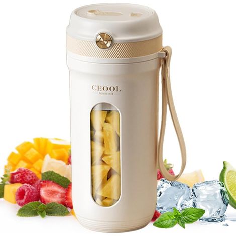 Mixeur portable avec 10 lames et paille pour milkshakes smoothies rechargeable par USB 350 ml (1/5)