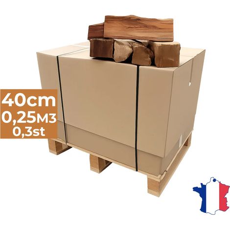 J'ENVOIE DU BOIS - Bois de Chauffage 40cm - Palette de 0,25m3 - Bûches Extra sèches (étuvées) - Poêle, Insert cheminée, brasero, Barbecue, Four à Pizza - Mélange Bois durs (hêtre, chêne, frêne) (1/4)