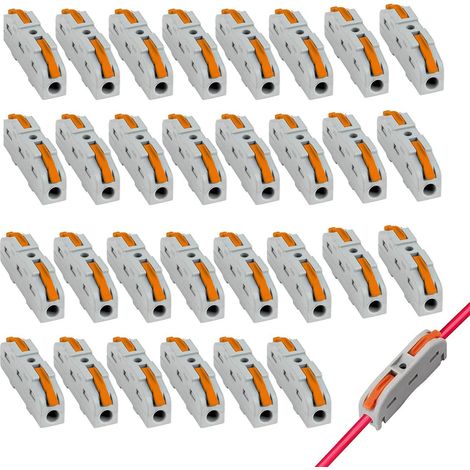 Connecteur Électrique,Domino Electrique,Connecteur Électrique Rapide,Domino Electrique Etanche,Bornes Connexion Automatique,Rapide Connecteur Fil de Câble,Connecteurs Électriques Compact,30PCS (1/5)