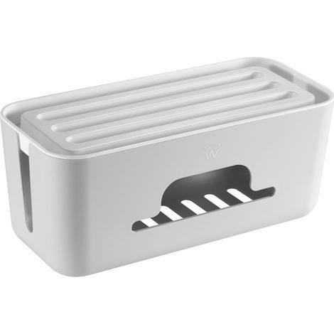 Boîte de Rangement pour Câbles, Boîte Cache-Câble et Cache Multiprise, Organisateur de câbles, Garder Les Câbles Bien Rangés, Cache Fils, 30.7x13.5x13 cm - Blanc (1/5)