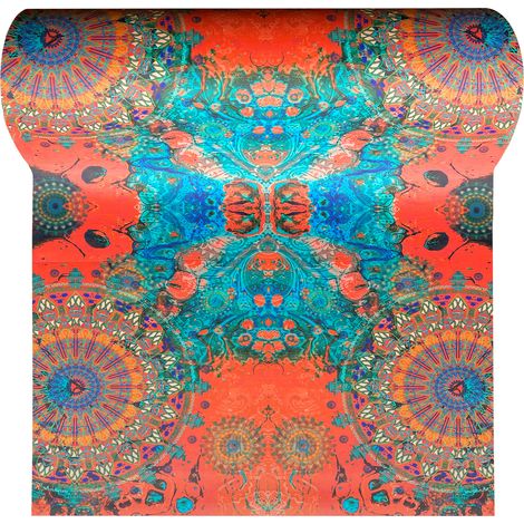 Tappeto Passatoia Cucina Antiscivolo Larghezza Maxi 100 Cm Antimacchia Multiuso Corridoio Soggiorno Lavabile Ingresso Camera Mandala Rosso - 100x150cm (1/5)