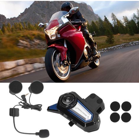 Écouteurs Bluetooth BT31 pour casque de moto, écouteurs stéréo mains libres sans fil avec lampe torche, étanches et à réduction de bruit (livré avec batterie intégrée) (1/5)
