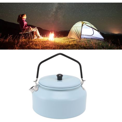 0,9-Liter-Wasserkocher für Camping, tragbarer Picknickkessel, Teekanne, Kaffeemaschine aus Aluminiumlegierung, Himmelblau (1/5)