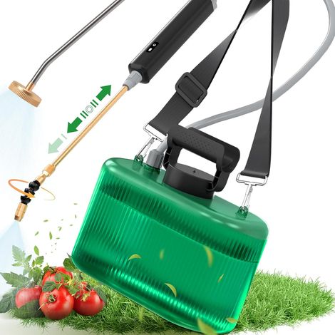 Pulvérisateur Électrique de Jardin 5L avec Lance Télescopique en Cuivre à 2 Modes + Lance INOX pour Douche, 2 Buses, Tuyau 1+3m, Batterie 2200mAh, Recharge USB-C, 2–3h d’Autonomie (5L) YMYNY (1/5)