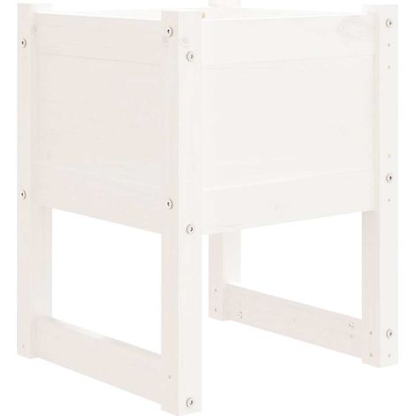 Maison Exclusive - Pflanzkübel Weiß 40x40x52,5 cm Massivholz Kief (1/5)