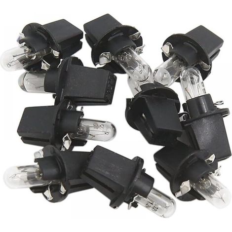 10 Pcs DC 12V 1,2W T5 Ampoule Tableau de Bord Jaune Clair pour Voiture Interne